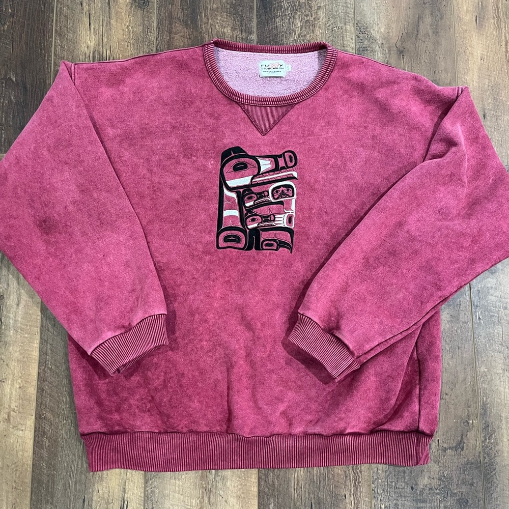 Vintage 90s Stone washed embroidered crewneck